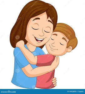 Illustration-cartoon-happy-mother-hugging-her-son-cartoon-happy-mother 